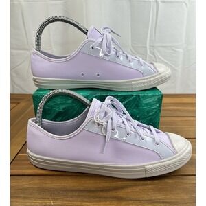 Converse SZ 8.5 Women's Chuck Taylor All Star Low Lavender Leather NWOB